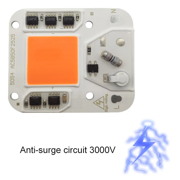 Светодиодный COB чип для лампа для растений, с широким диапазонном Вход 220 V AC 30W50W 100 Вт для комнатных растений рост рассады и с цветочным узором