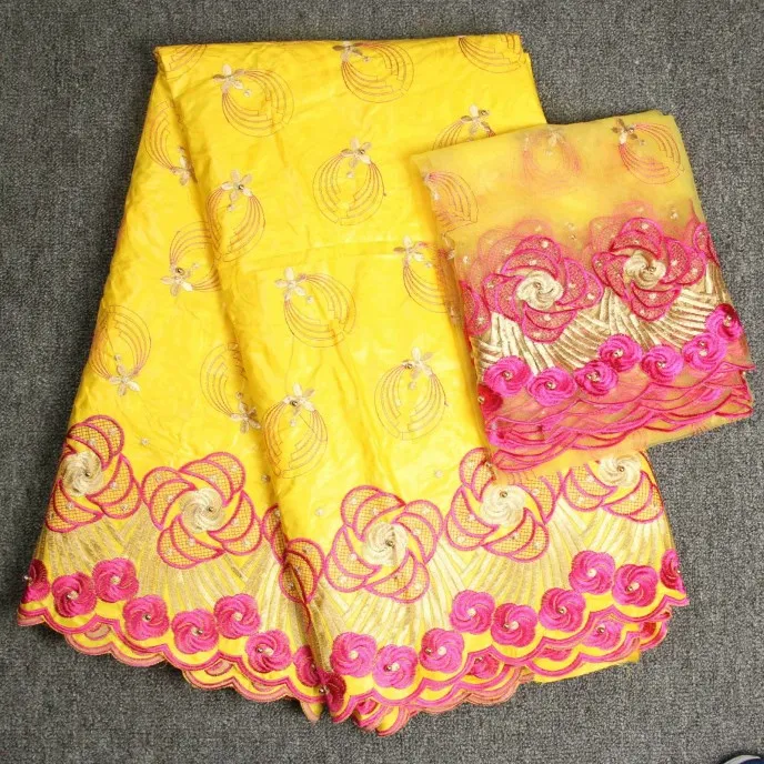 2018 New African Bazin Riche Getzner Lace Fabric With Embroidery French Net for dress Tulle Black/pink | Дом и сад