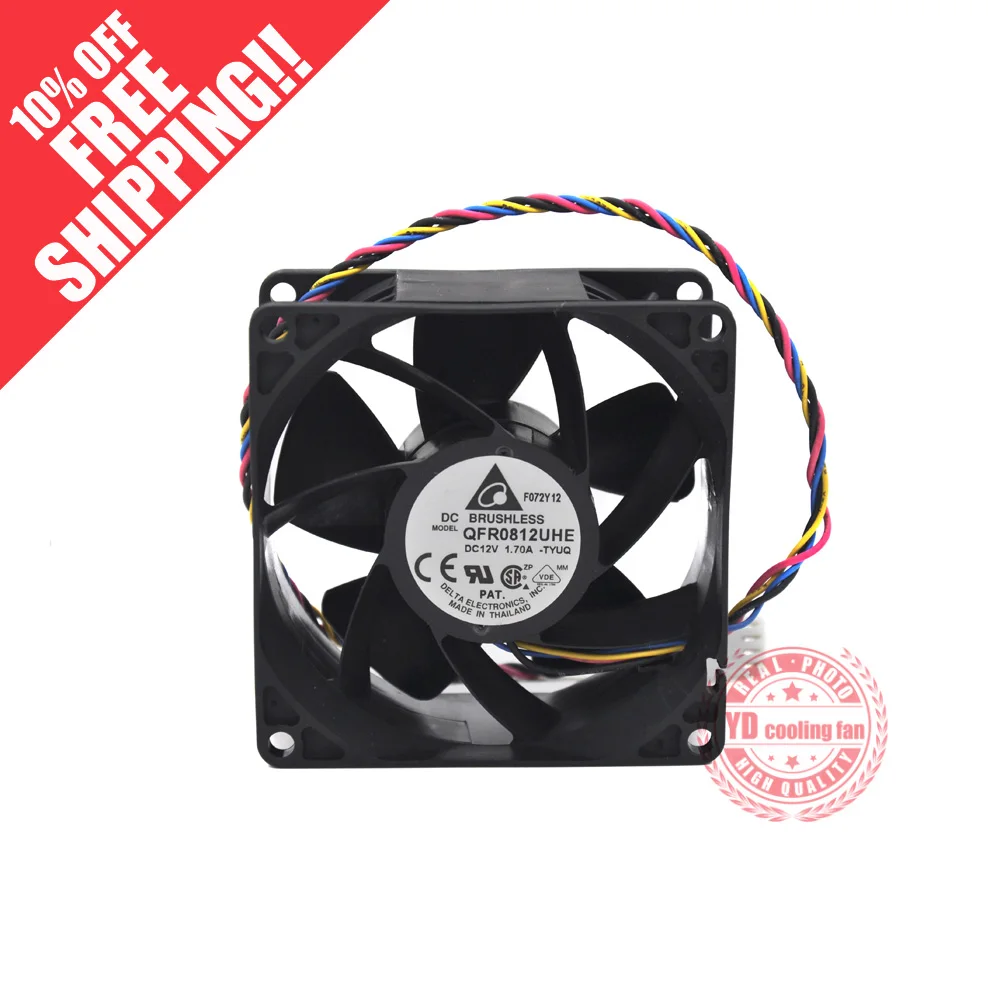 Совершенно новый охлаждающий вентилятор DELTA QFR0812UHE 8038 12 в а 8 см с высоким объемом воздуха