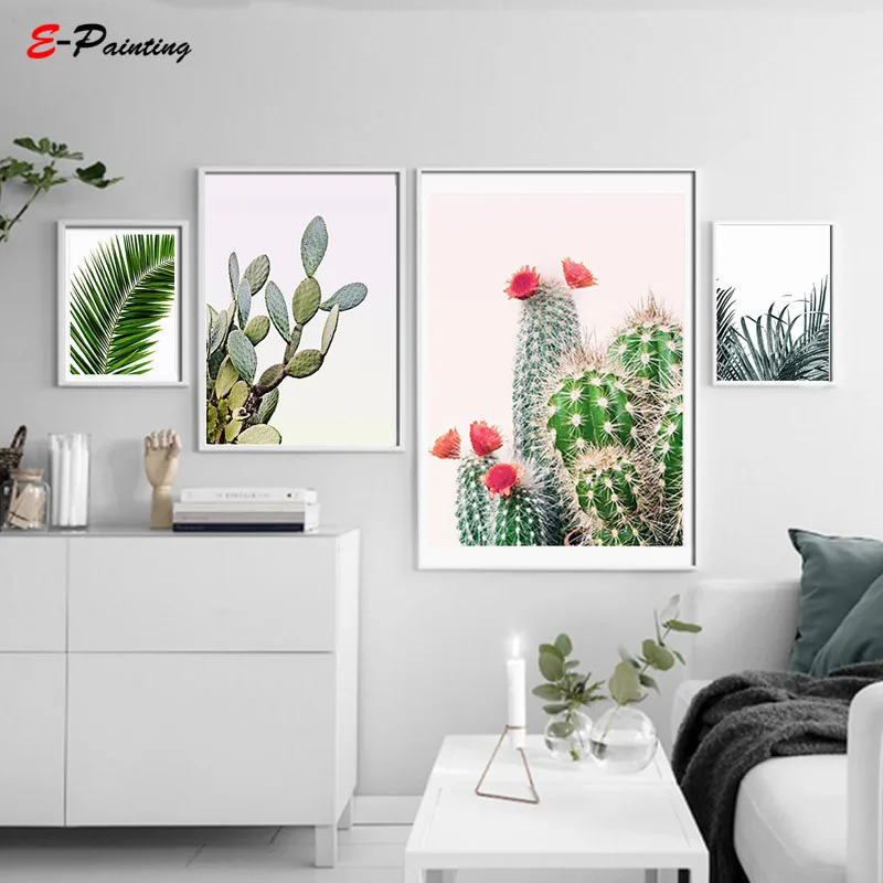 Desert CactusPhoto South Western Decor Photography Pink and Green Printable Art Living Room Canvas Painting | Дом и сад