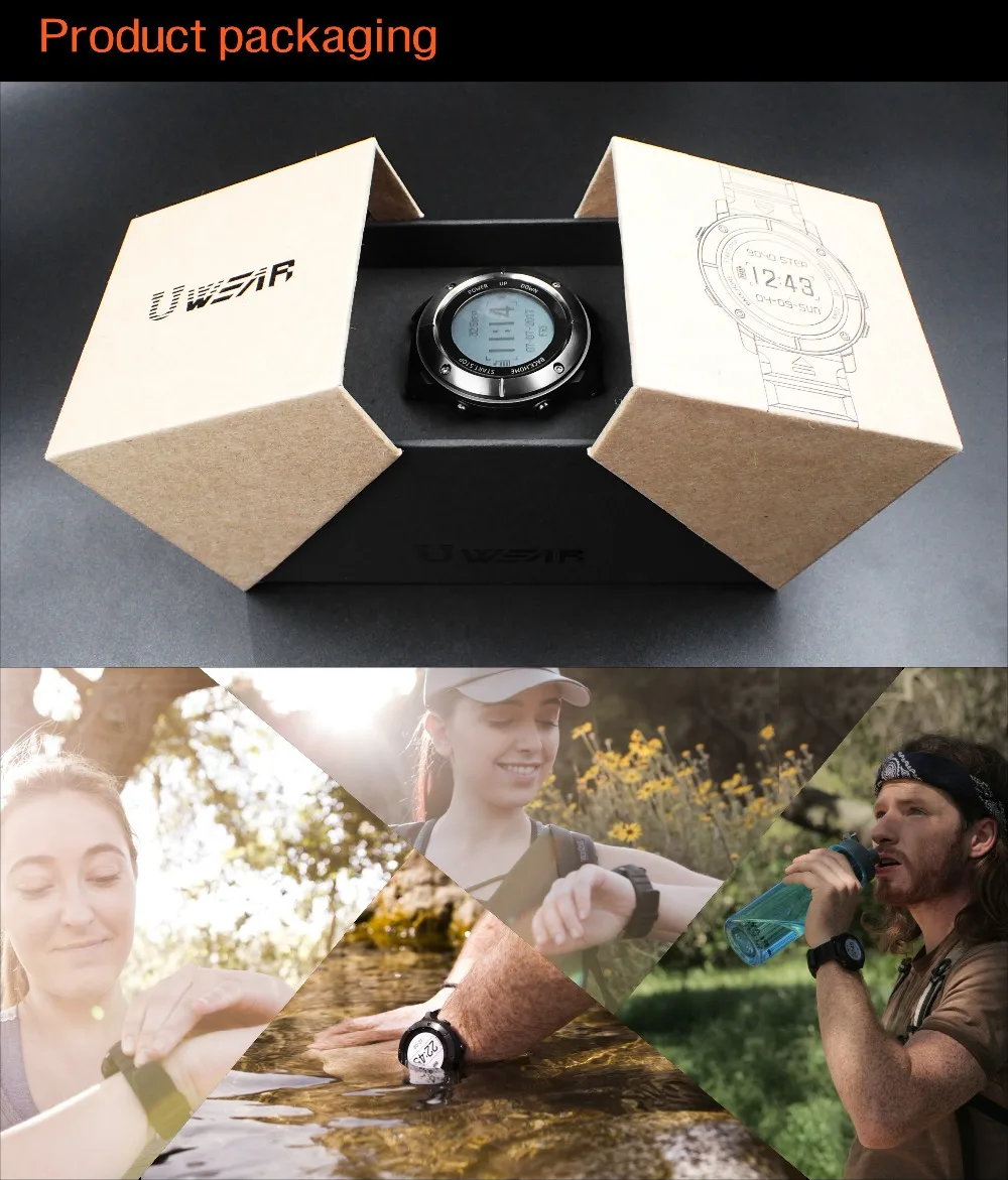 UW80 Bluetooth V4.0 gps Смарт часы Спорт на открытом воздухе 10 м водонепроницаемый SOS термометр датчик давления интеллектуальное напоминание