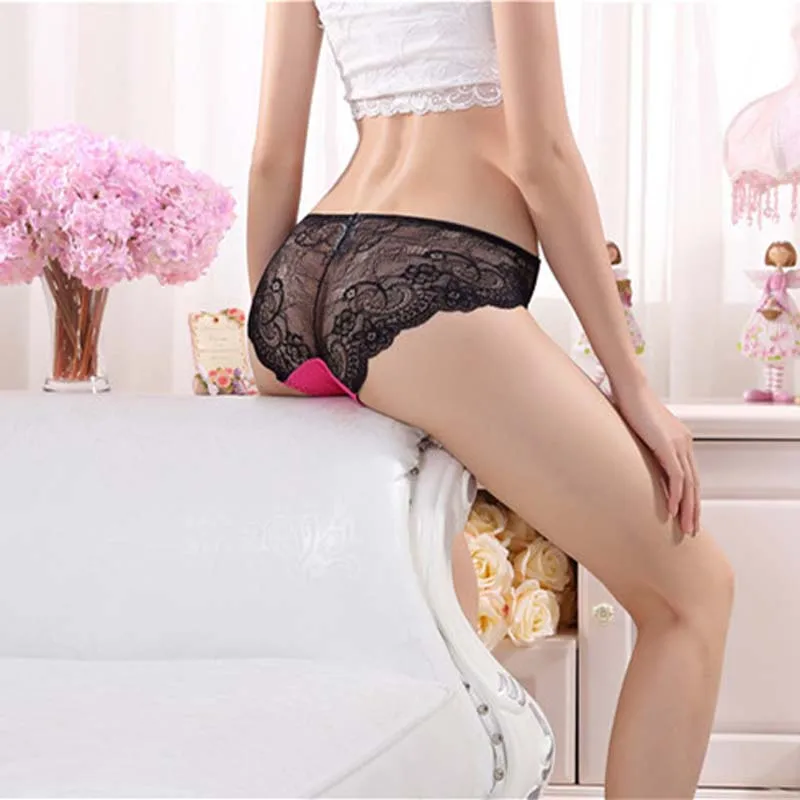 Женские сексуальные Лоскутные кружевные бесшовные трусики Femme удобные хлопковые