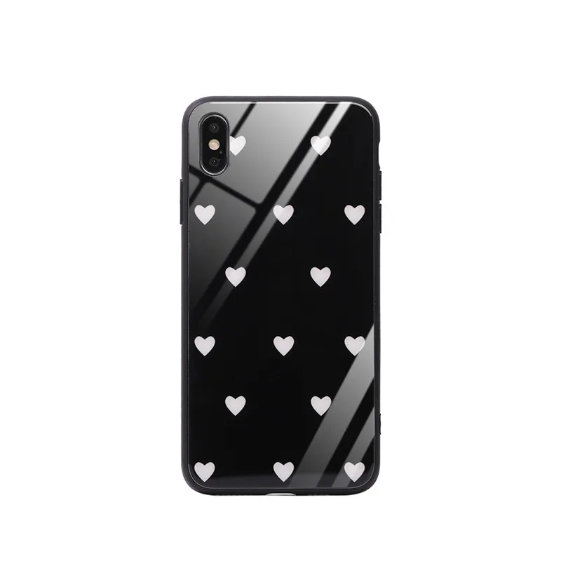 Black love Чехол из закаленного стекла для huawei P20 P30 Lite Pro P10 mate 10 20 honor 9 10 Play V10 Love Heart Smiley face полная защита - Цвет: Black love