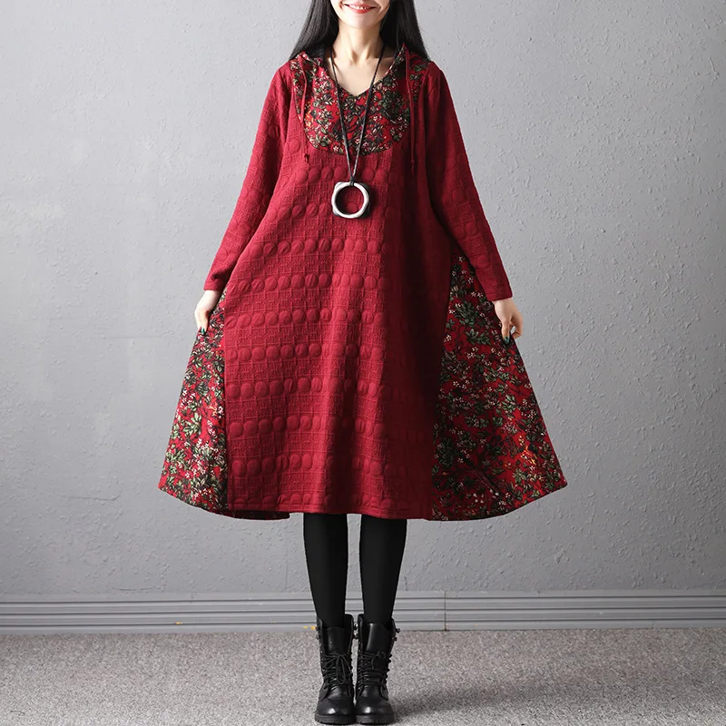 Для женщин зимние Национальный стиль утолщаются V шеи печать хлопка ватник