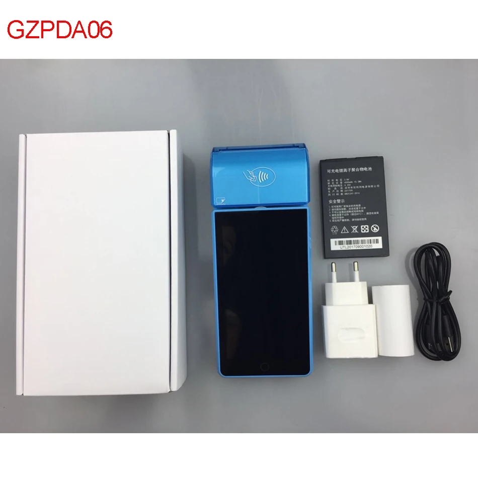 POS терминал PDA с беспроводной Bluetooth Wifi Android 7 0 термопринтером со встроенным и