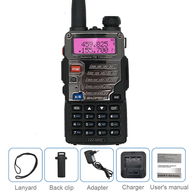 1PCS Baofeng UV-5RE 5 Вт портативная рация VHF UHF Любительское радио, Си-Би радиосвязь, коротковолновым приемником сканер радиостанция переговорные PMR446 обновленная UV5R - Цвет: 1PCS