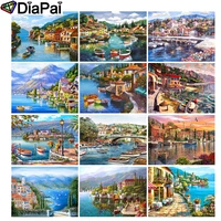 diapai 5d diy diamond painting 100 full squareround drill house landscape 3d embroidery cross stitch home decor