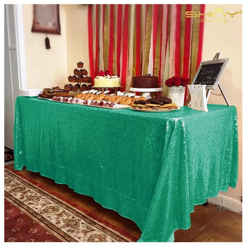 Christmas Green 72x72in черная Рождественская Скатерть прямоугольная скатерть с блестками черная WeddingTablecloth-180x180CM-Y429 - Цвет: Christmas Green