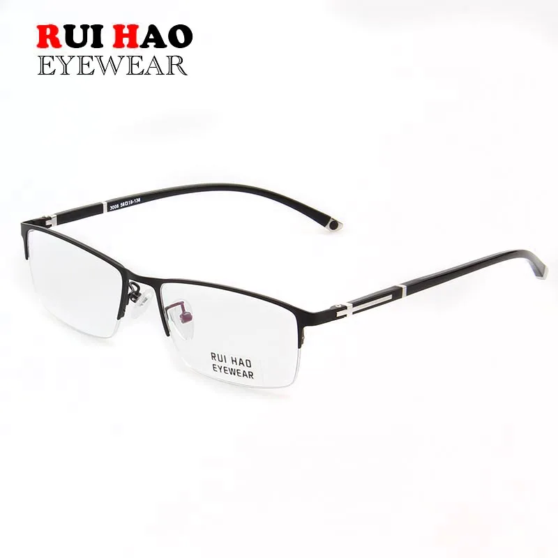 Rui Hao Eyewear оптическая стильная оправа для очков сплав и TR90 темп половина Rimelss оправы для очков мужские 3008