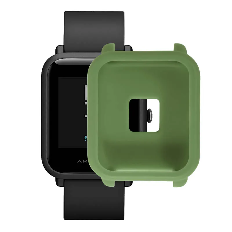 army green Мягкий ТПУ защитный силиконовый чехол Полный Чехол чехол s для Huami Amazfit Bip Youth Watch SD998 - Цвет: army green