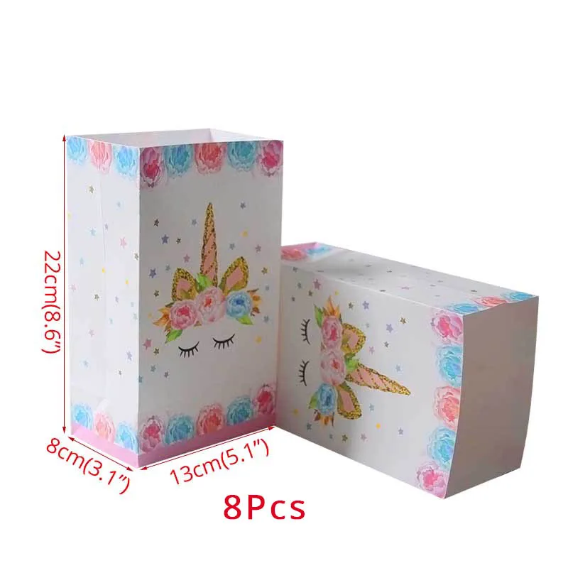 8pcs bag Единорог вечерние 4 шт набор девушка пользу Единорог повязка на голову створки номер фольги шар детский душ Декор детские игрушки для вечеринки в честь Дня Рождения украшения - Цвет: 8pcs bag
