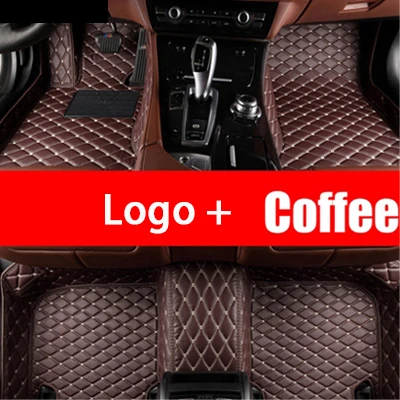 Coffee add Logo Автомобильный коврик для mercedes GLC 200 260 300 220d 250d 350e AMG Coupe аксессуары напольный коврик ковры - Название цвета: Coffee add Logo
