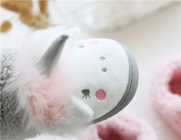 Suihyung/зимняя теплая обувь с единорогом; женские домашние тапочки; пушистые домашние тапочки без застежки; женские меховые шлепанцы; женская обувь; botas