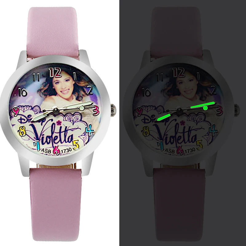 Otex @ модная детская певица вахты кожаный мультфильм наручные часы с Светящиеся