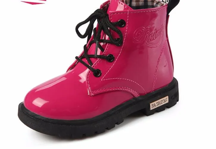 Новые модные детские ботинки; Chaussure Enfant; зимняя обувь для мальчиков и девочек; детская непромокаемая обувь; кожаные детские кроссовки
