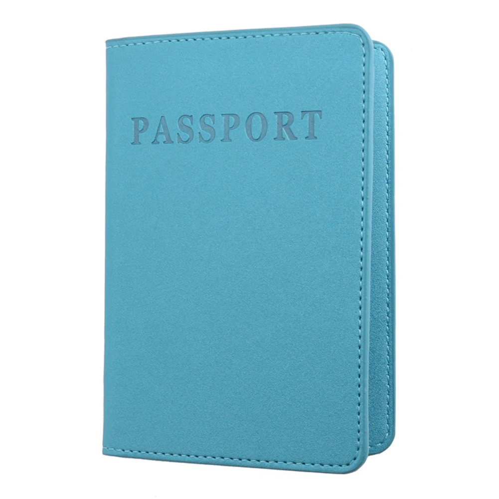 

Solid Color Faux Leather Travel Passport Holder Cover ID Card Ticket Pouch Bag