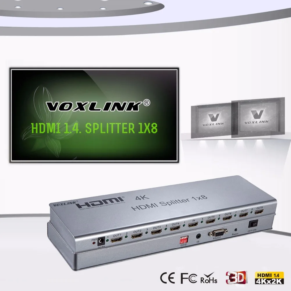 Voxlink 4 К 1x2/1x4/1x8 HDMI Splitter 3D 1080 P 2 порты и разъёмы/4 Порты разъёмы/8 разъёмы hdmi2.0/1.4 Extender