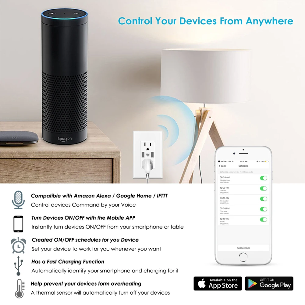 T16 Умный дом wifi настенная розетка работает с Alexa Dot Echo Google home голос/приложение smart life дистанционное управление домашними устройствами