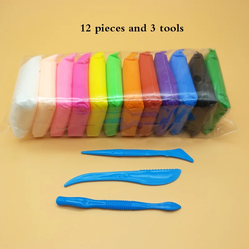 12 colors Slime Полимерная глина из светильник ПЛАСТИЛИНОВАЯ глина сохнущая на воздухе Playdough DIY мягкий Playdough Творческий хэндгам, игрушки для детей, для детей возрастом от 12 шт./компл. 160 г - Цвет: 12 colors