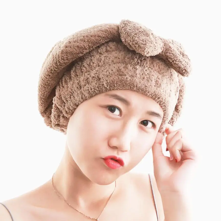 Атласный капот текстиль микрофибра тюрбан для волос шапка быстрой сушки