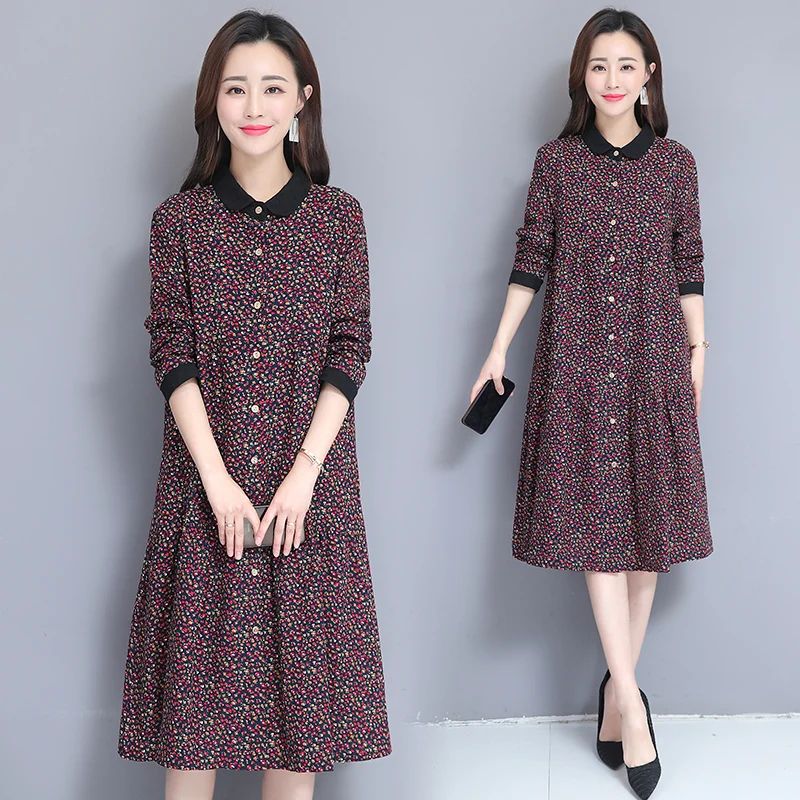 Мода 2019 новые женские Платья повседневные хлопковые льняные весенне-осенние