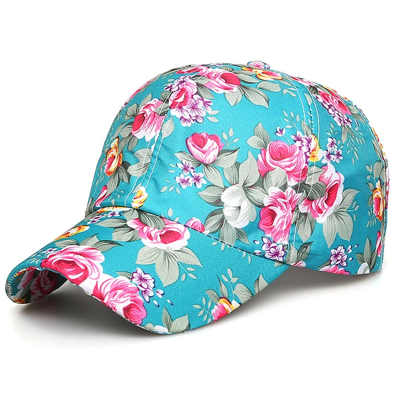 Women Fashion Adjustable Cotton Floral Printed Baseball Caps Summer Sun Snapback Hip-Hop Hat Sunbonnet Trendy | Аксессуары для