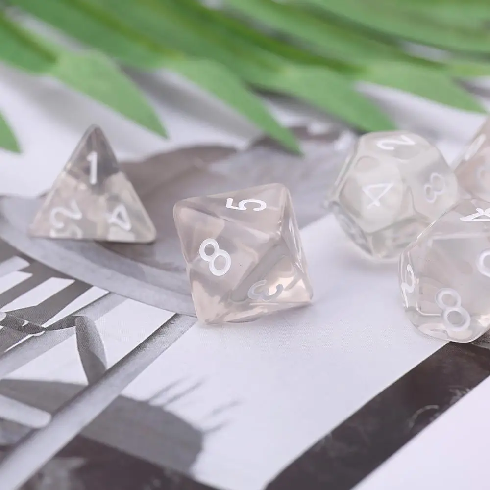 Набор из 7 двусторонняя многогранные кубики для ролевой игры так и D4 D20 Clear|Кубики|