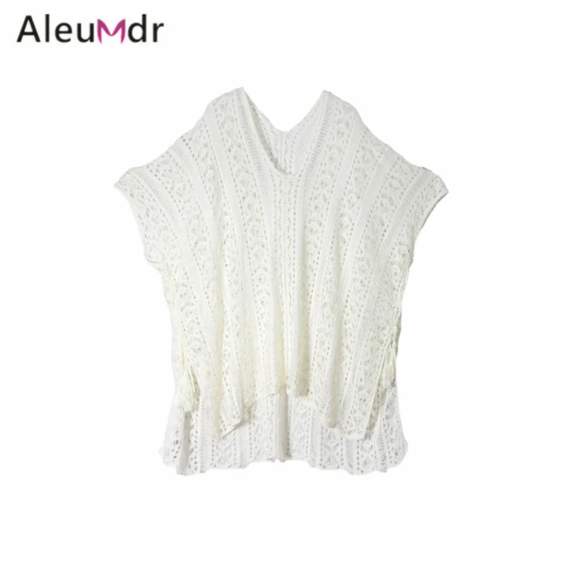 Aleumdr Summer Dress Beach Womens Bathing Suit Cover-ups Crochet Knitted Tassel Tie Cover Up Beachwear LC42183 Saida De Praia |
