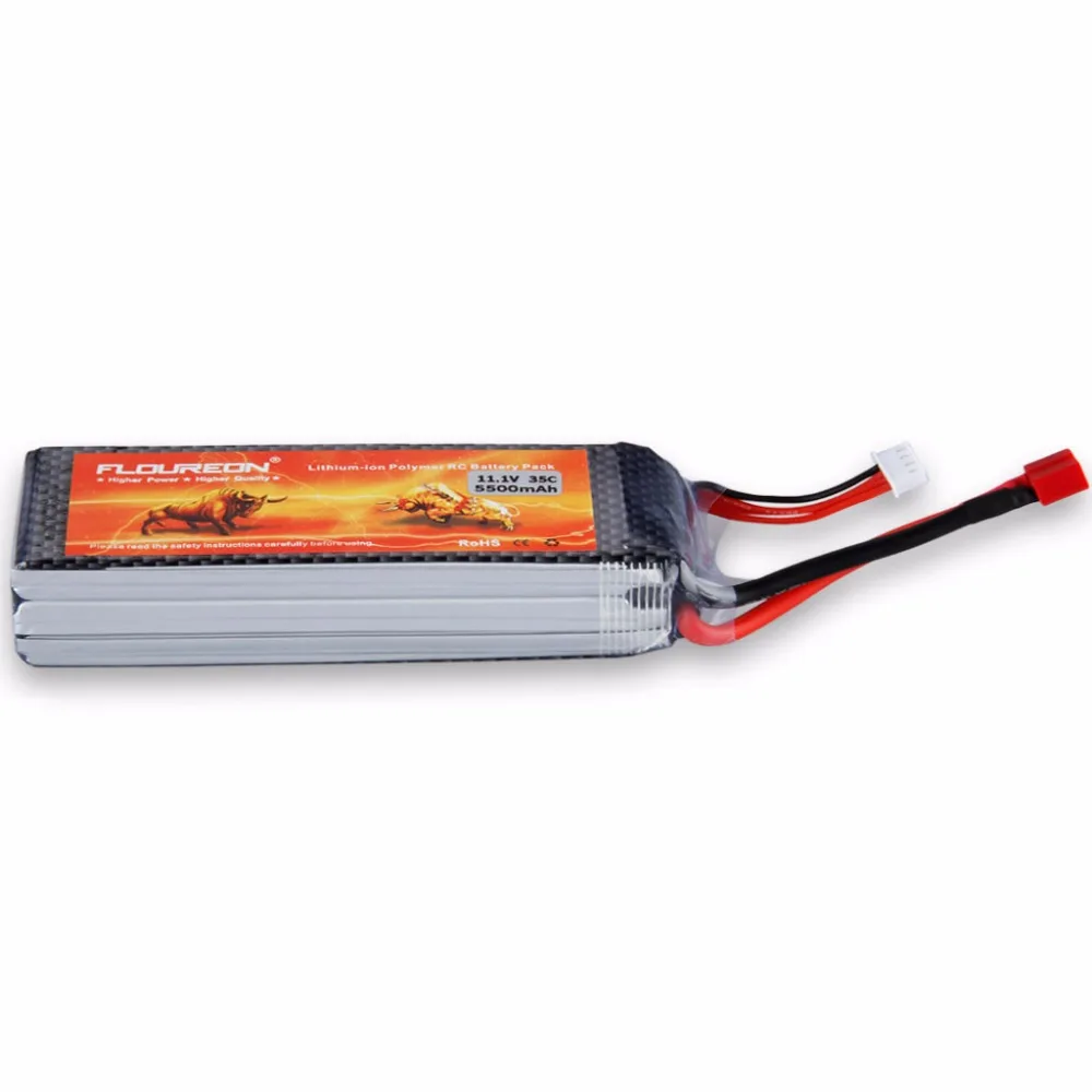 FLOUREON 11,1 V 5500mAh 3S 35C Lipo RC батареи Deans для RC вертолет, самолет с радиоуправлением RC Хобби