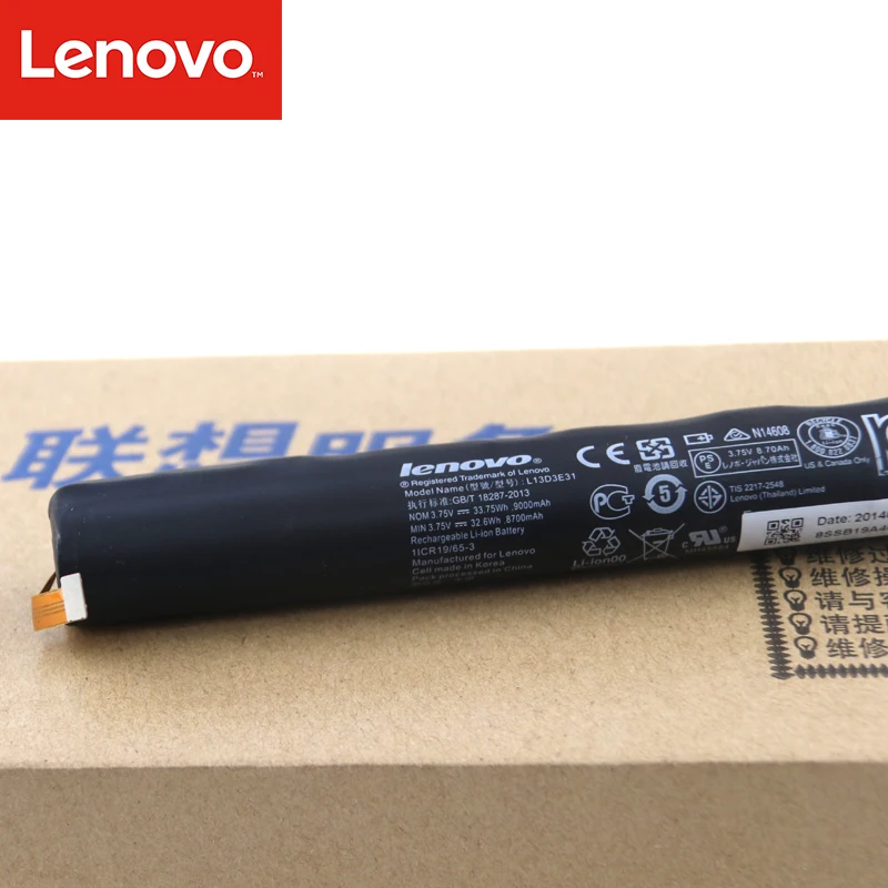 Оригинальный аккумулятор для ноутбука Lenovo YOGA 10 B8000 B8080 Series Tablet L13C3E31 L13D3E31 3 75 V 9000mAh |