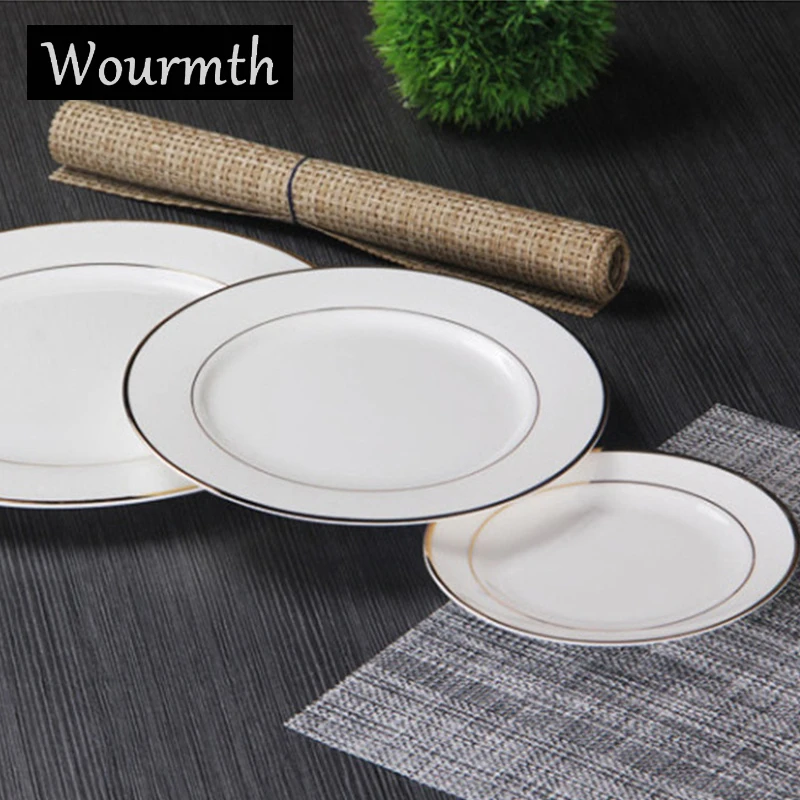 WOURMTH с покрытием из белого золота костяного покрытия китайская посуда для тортов