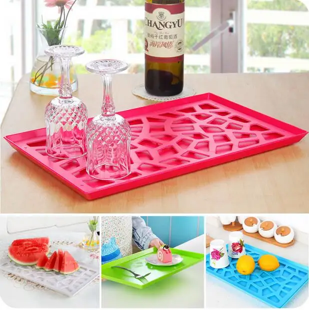 

Double Layer Fruit Tray Fashion Creative Pallet Plastic Cutout Drainer Tray