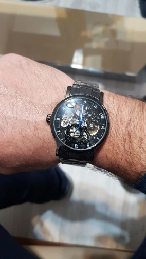 Победитель прозрачный стимпанк Montre Homme черный ретро повседневные мужские часы лучший бренд класса люкс полностью стальной Скелет механические часы