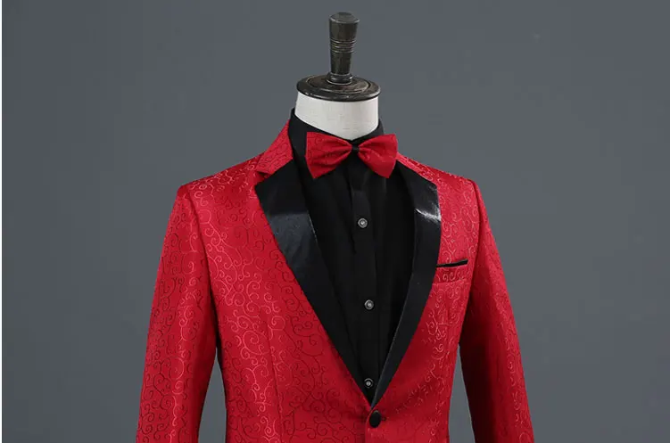 Мужской костюм (куртка + брюки) Модный облегающий красного синего белого цвета с