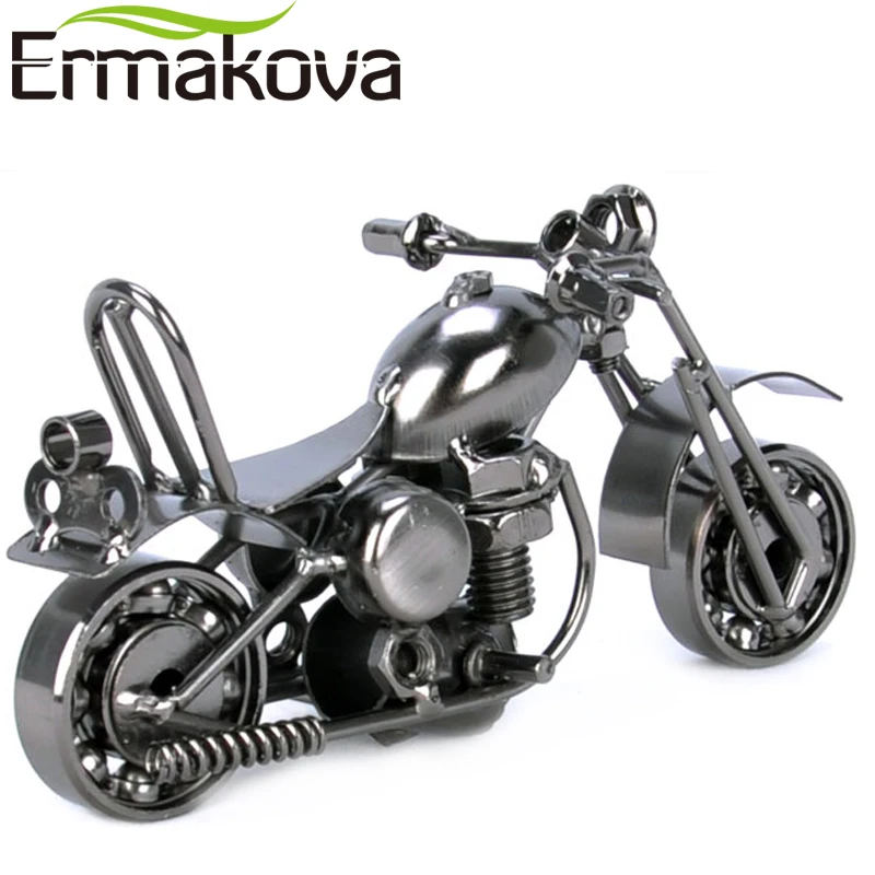 ERMAKOVA металлическая модель мотоцикла, фигурка двигателя, железная модель мотоцикла, подарок на день рождения, игрушка для мальчика, металлические изделия, украшение для домашнего рабочего стола