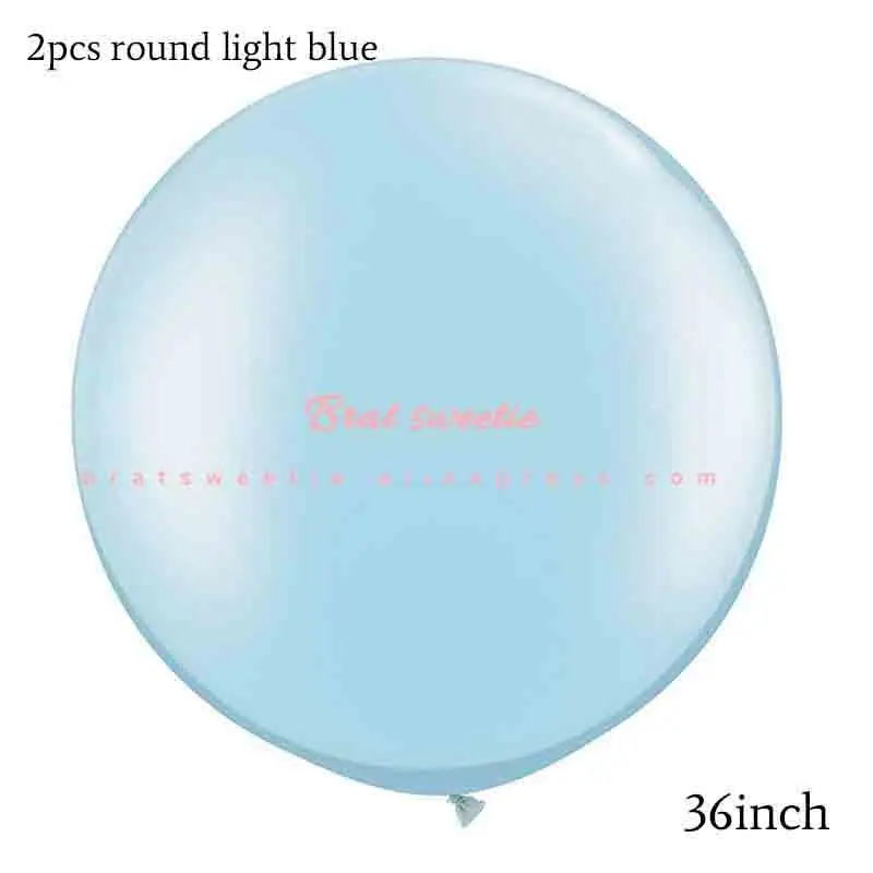 2pcs round baby blue 36 дюймов воздушный шар "Конфетти" тюль круглый гигантские надувные воздушные шары с днем рождения год Свадебные Рождество Рождественские украшения вечерние Fovors Globos - Цвет: 2pcs round baby blue