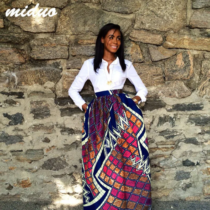 Макси плиссированная клетчатая юбка с принтом для женщин Высокая талия ретро