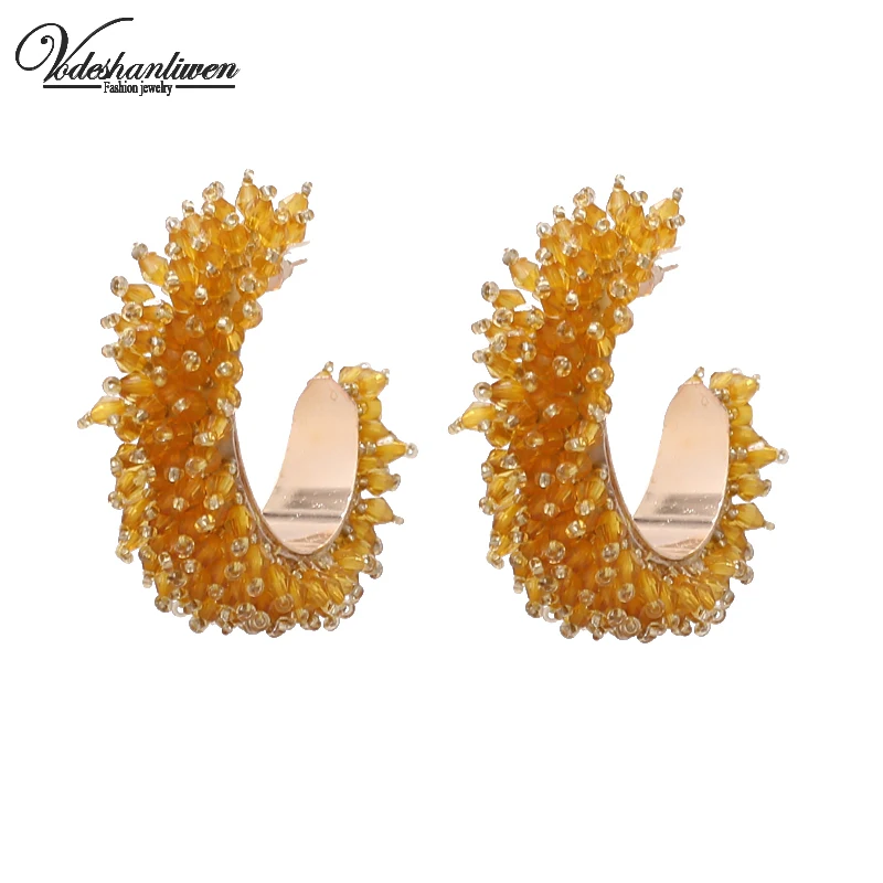 Женские серьги с бусинами Vodeshanliwen яркие подвески в стиле бохо свадебные