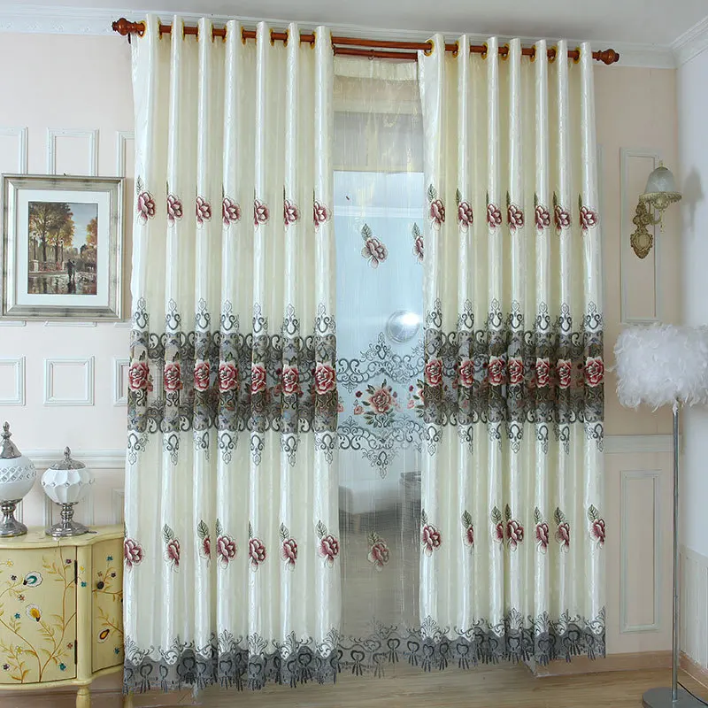 Недорогие европейские шторы с вышивкой роскошные для гостиной|curtains for|luxury