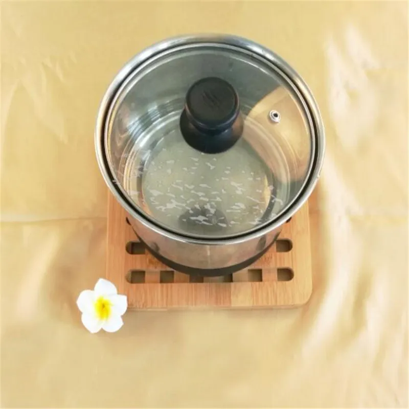 1 шт. бамбуковая подставка для горшков термостойкие коврики съемный держатель