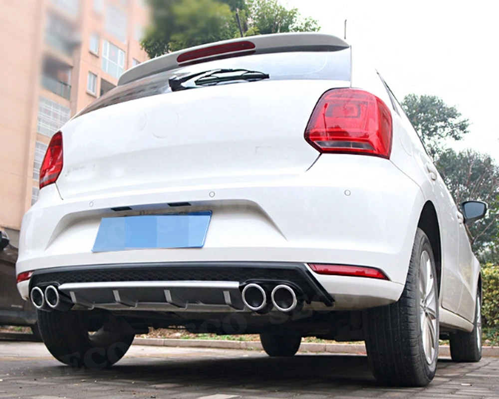 Высококачественный PP рассеиватель задней губы спойлер для Volkswagen VW Polo Стандартный- задний брызговик пластина молоток для правки крыльев