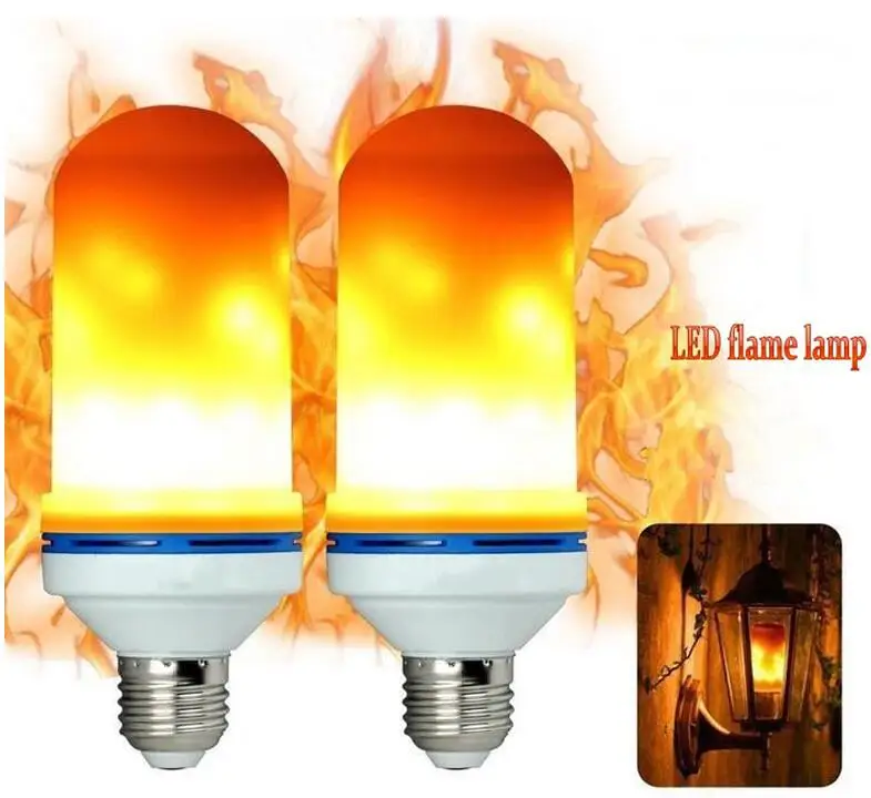 LED FLAME LIGHT Светодиодный светильник E27 B22 E14 с эффектом пламени, огненный светильник, 12 Вт, 18 Вт, 1 мерцающий светильник, имитирующий пламя, 1900 K-2200 K, AC85-265V лампа с эффектом пламени - Испускаемый цвет: LED FLAME LIGHT