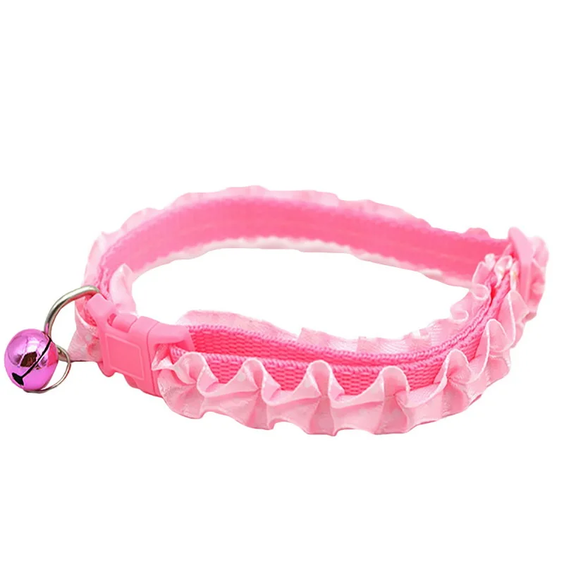 Hoomall милый кружевной собачий ошейник поводок с колокольчиками однотонный