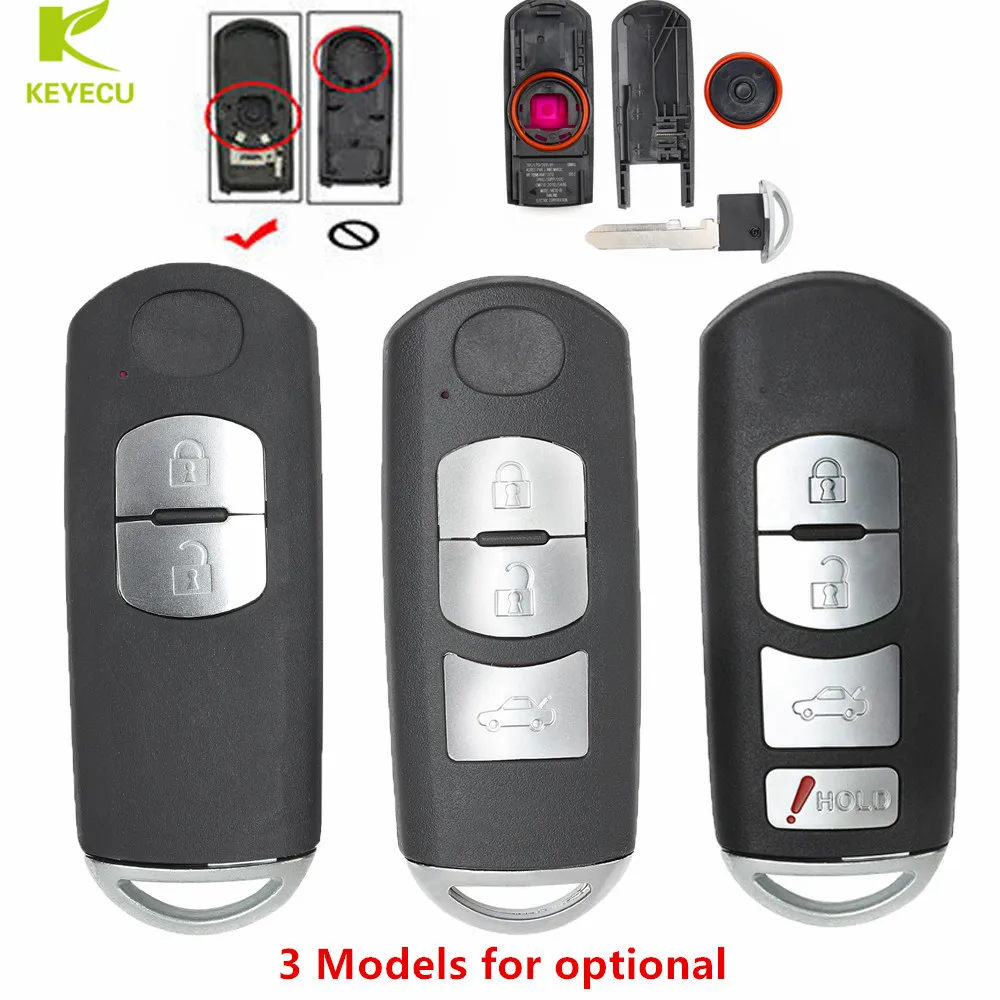 KEYECU сменный смарт пульт дистанционного ключа Fob 2/3/4 кнопки для Mazda 3 6 2014 2018