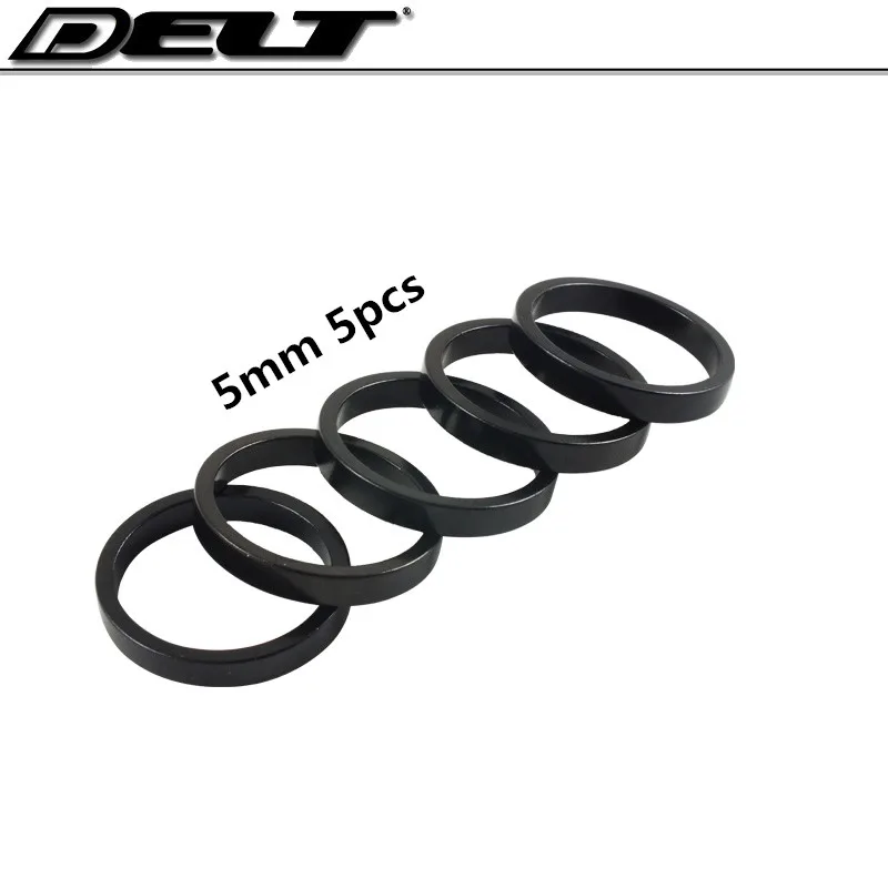5mm 5 pcs 5/10 шт. велосипедов MTB горный велосипед Велоспорт велосипед стебель вилка гарнитура разделительное кольцо 3/5/10 мм Для 28,6 мм диаметр черный Алюминий - Цвет: 5mm 5 pcs