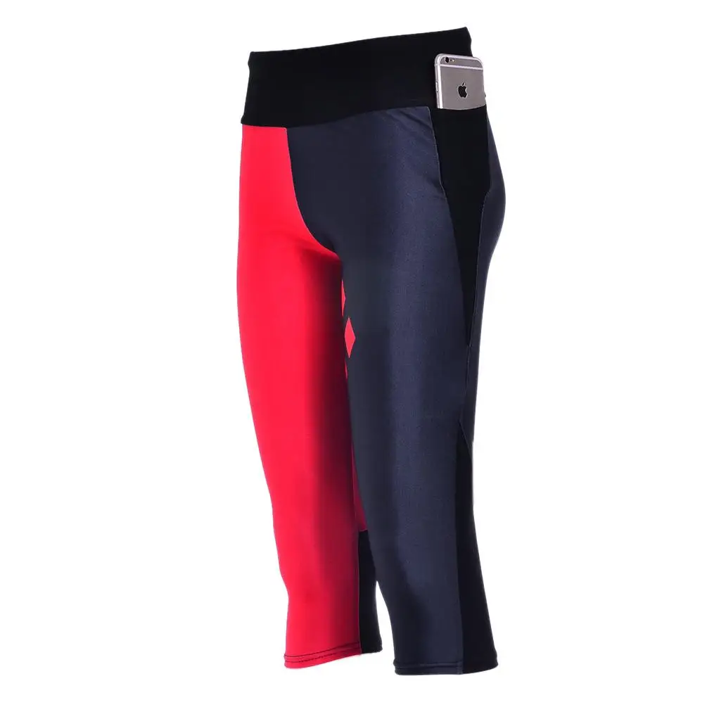 S-XL Новый Для женщин 7 точка Штаны леггинсы черный Геометрическая алмаз цифровой