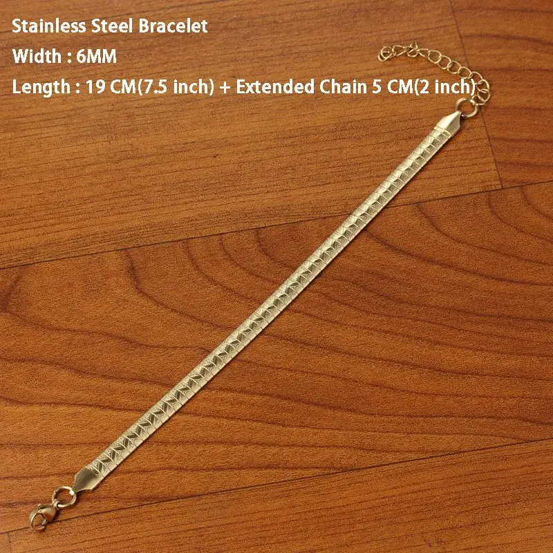Bracelet Gold 6MM Новое модное ожерелье из нержавеющей стали для Для женщин золото/серебро Цвет Воротник Колье Цепочки и ожерелья заявление ювелирные изделия аксессуары 4/6/8 мм - Окраска металла: Bracelet Gold 6MM