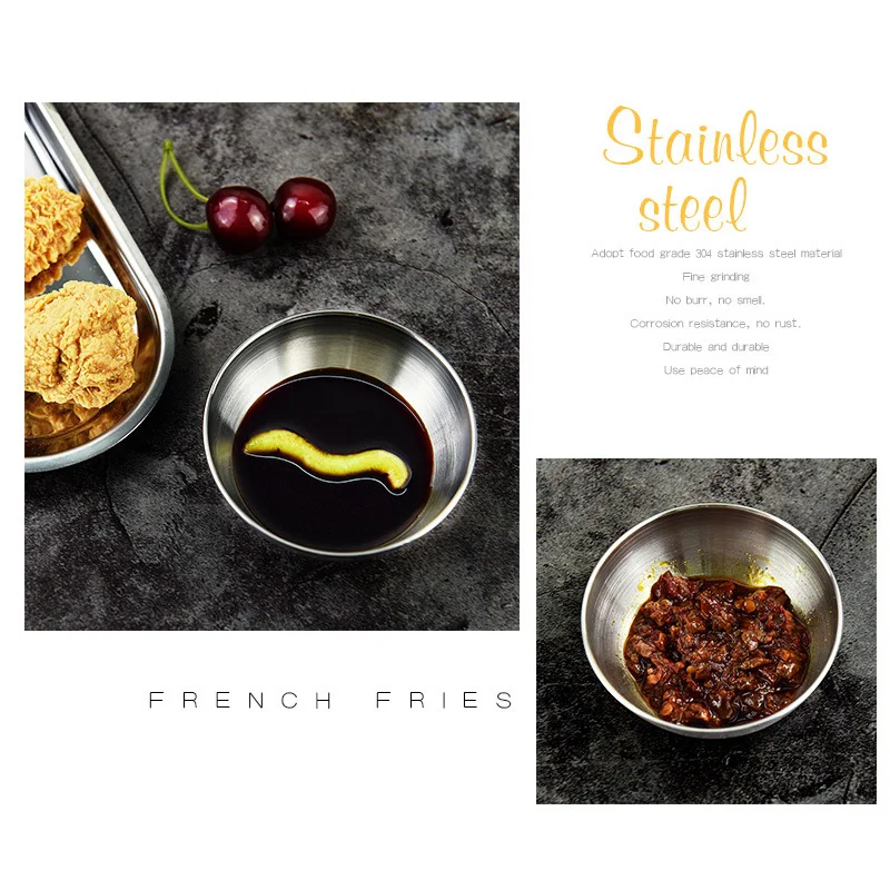 Creative French Fries Cup 304 Stainless Steel Fried Snacks Cold Drink coffee Spices Sauce Dish Kitchen supplies C0319 | Дом и сад