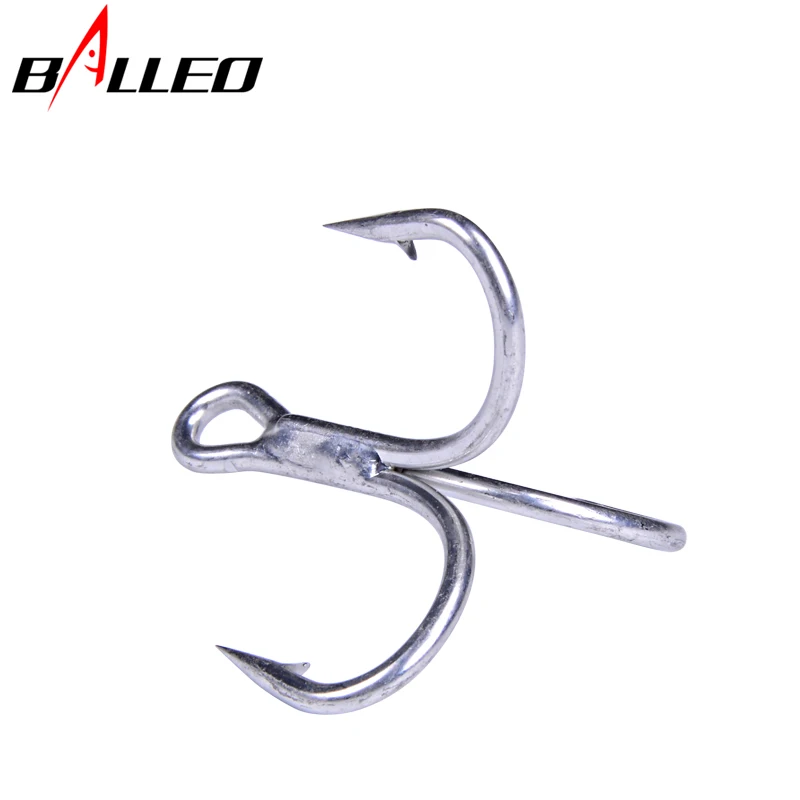 Balleo 5/10PCS Sharp quadruple reinforced triple anchor hook Treble three fishing hooks 4X times lure three fork three claw hook