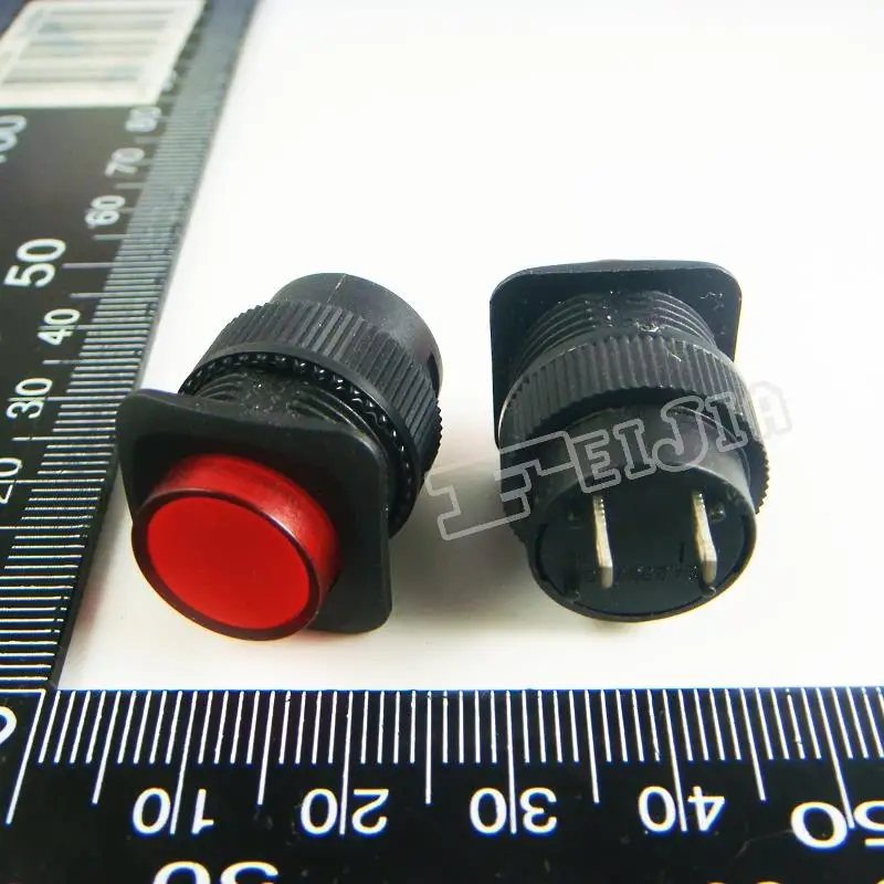

R16-504B Кнопка цвета красный 1а/250В 2Pin не самоблокирующийся кнопочный переключатель (самоблокирующийся переключатель) 10 шт./лот